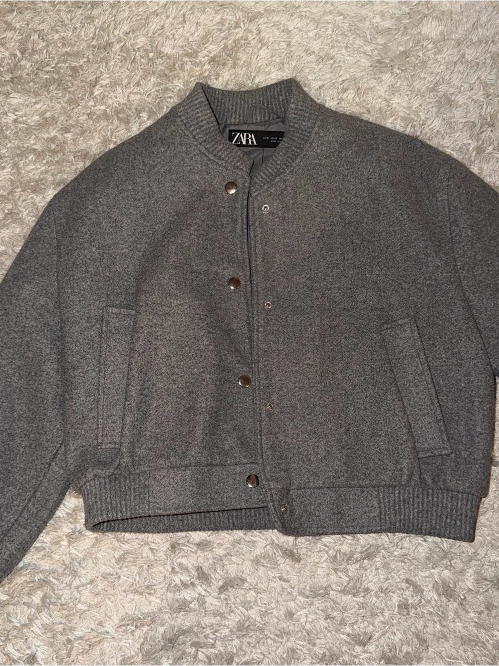 ZARA Women's Gray Bomber Jacket